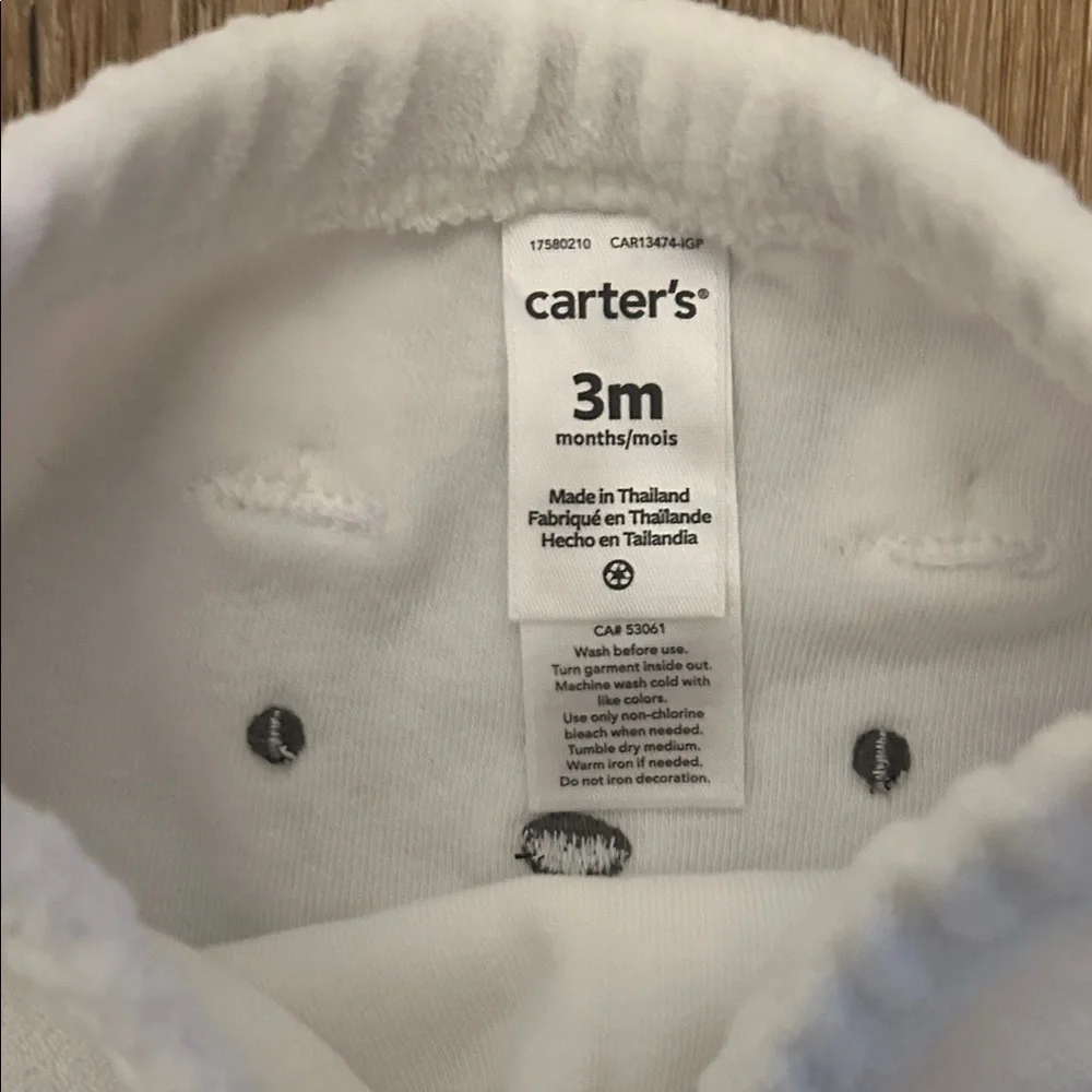 Carter’s Cream Baby Pants with Bear Face